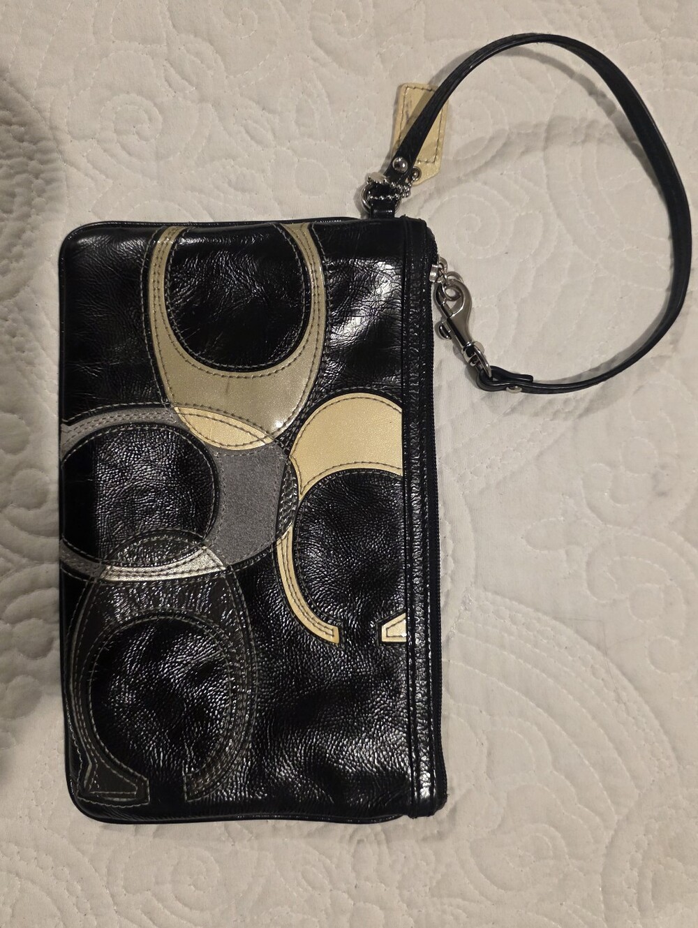 Coach Black Leather Wristlet